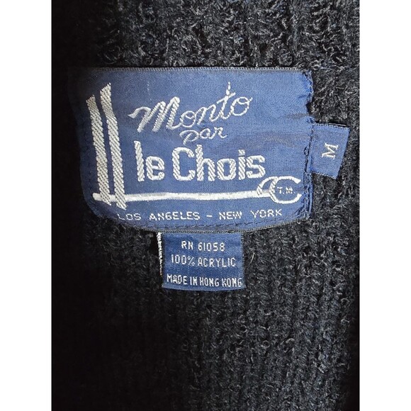 Monto Por Le Chois women's Knit Vintage Cardigan Black M - Picture 2 of 6